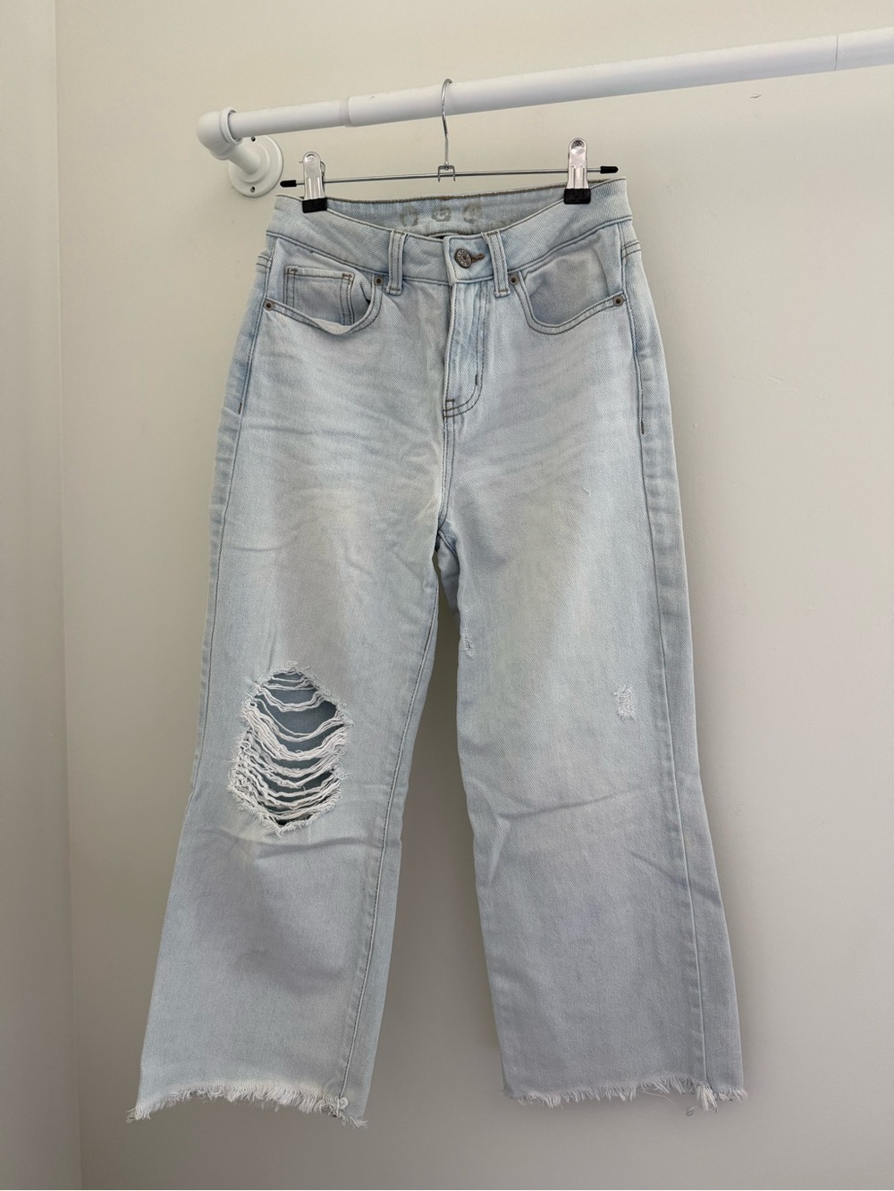 Light Blue Distressed Boyfriend Jeans